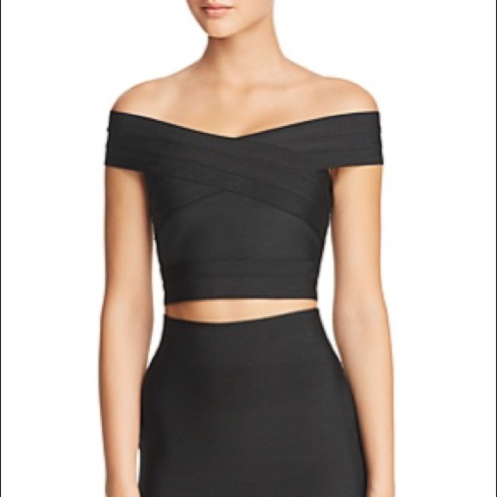 WOW COUTURE Off-the-shoulder Cropped Bandage top - Picture 2 of 12